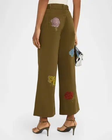 Cinq à Sept Wide-Leg Heatset Roses Pants | Thumbnail 3 Cinq à Sept Wide-Leg Heatset Roses Pants | Thumbnail 3