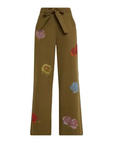 Cinq à Sept Wide-Leg Heatset Roses Pants | Thumbnail 1 Cinq à Sept Wide-Leg Heatset Roses Pants | Thumbnail 1
