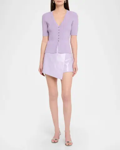 Toccin Stella Faux Leather Button Wrap Skort | Thumbnail 2 Toccin Stella Faux Leather Button Wrap Skort | Thumbnail 2