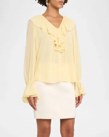 Kobi Halperin Joslyn Ruffle Chiffon Blouse | Thumbnail 4 Kobi Halperin Joslyn Ruffle Chiffon Blouse | Thumbnail 4