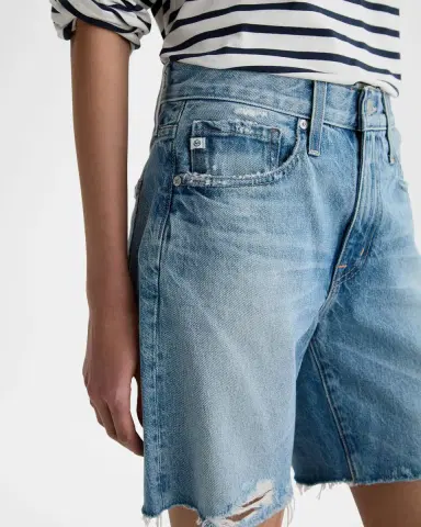 AG Jeans Billie Frayed-Hem Cotton Denim Shorts | Thumbnail 5 AG Jeans Billie Frayed-Hem Cotton Denim Shorts | Thumbnail 5