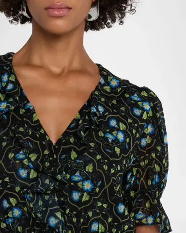 MISA Los Angeles Jodie Morning Glory Lattice High-Low Maxi Dress | Thumbnail 5 MISA Los Angeles Jodie Morning Glory Lattice High-Low Maxi Dress | Thumbnail 5