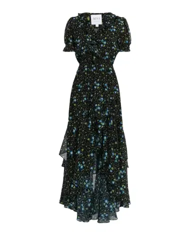 MISA Los Angeles Jodie Morning Glory Lattice High-Low Maxi Dress | Thumbnail 1 MISA Los Angeles Jodie Morning Glory Lattice High-Low Maxi Dress | Thumbnail 1