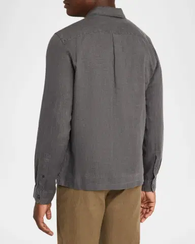 Vince Men 's Linen Garage Button-Down Shirt | Thumbnail 2 Vince Men 's Linen Garage Button-Down Shirt | Thumbnail 2
