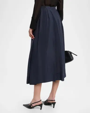 Emporio Armani Pleated High-Low Midi Skirt | Thumbnail 3 Emporio Armani Pleated High-Low Midi Skirt | Thumbnail 3