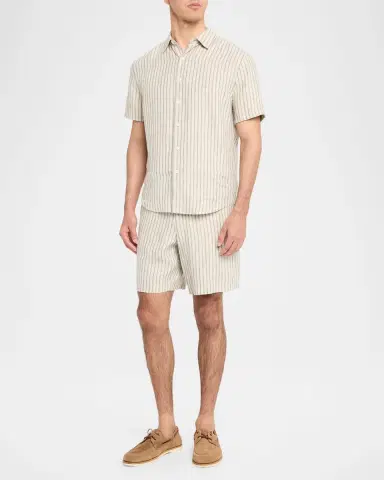 Vince Men's Ballstone Stripe Hemp Shorts | Thumbnail 2 Vince Men's Ballstone Stripe Hemp Shorts | Thumbnail 2