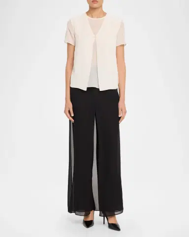 Emporio Armani Layered Sheer Georgette Top | Thumbnail 2 Emporio Armani Layered Sheer Georgette Top | Thumbnail 2