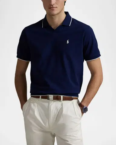 Polo Ralph Lauren Men's Cotton Jacquard Pique Short-Sleeve Polo Shirt | Thumbnail 4 Polo Ralph Lauren Men's Cotton Jacquard Pique Short-Sleeve Polo Shirt | Thumbnail 4