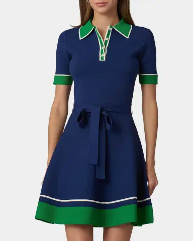 Shoshanna Bennett Striped-Trim Polo Mini Dress | Thumbnail 2 Shoshanna Bennett Striped-Trim Polo Mini Dress | Thumbnail 2