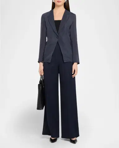 Emporio Armani Single-Button Technical Crepon Shirt Jacket | Thumbnail 2 Emporio Armani Single-Button Technical Crepon Shirt Jacket | Thumbnail 2