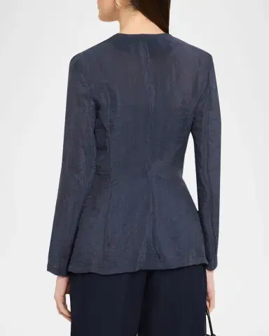 Emporio Armani Single-Button Technical Crepon Shirt Jacket | Thumbnail 3 Emporio Armani Single-Button Technical Crepon Shirt Jacket | Thumbnail 3