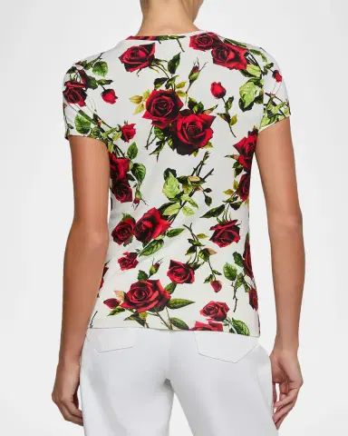 L'Agence Ressi Short-Sleeve Rose Thorn Tee | Thumbnail 2 L'Agence Ressi Short-Sleeve Rose Thorn Tee | Thumbnail 2