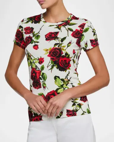 L'Agence Ressi Short-Sleeve Rose Thorn Tee | Thumbnail 4 L'Agence Ressi Short-Sleeve Rose Thorn Tee | Thumbnail 4