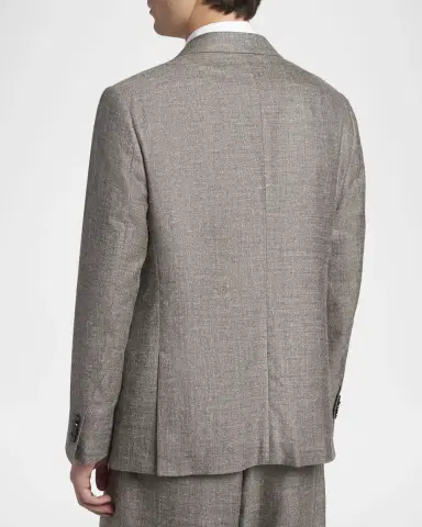 Giorgio Armani Men's Silk, Linen and Wool Double-Breasted Sport Coat | Thumbnail 4 Giorgio Armani Men's Silk, Linen and Wool Double-Breasted Sport Coat | Thumbnail 4