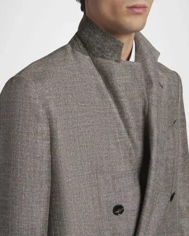 Giorgio Armani Men's Silk, Linen and Wool Double-Breasted Sport Coat | Thumbnail 7 Giorgio Armani Men's Silk, Linen and Wool Double-Breasted Sport Coat | Thumbnail 7