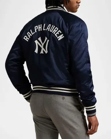 Polo Ralph Lauren x Yankees Men's Satin Bomber Jacket | Thumbnail 3 Polo Ralph Lauren x Yankees Men's Satin Bomber Jacket | Thumbnail 3