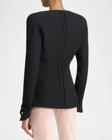 Chloé Jewel-Neck Tailored Wool Jacket | Thumbnail 3 Chloé Jewel-Neck Tailored Wool Jacket | Thumbnail 3