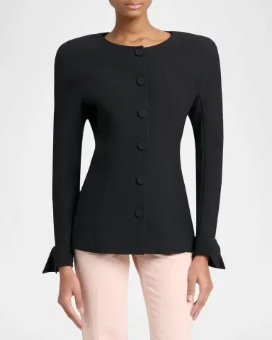 Chloé Jewel-Neck Tailored Wool Jacket | Thumbnail 4 Chloé Jewel-Neck Tailored Wool Jacket | Thumbnail 4