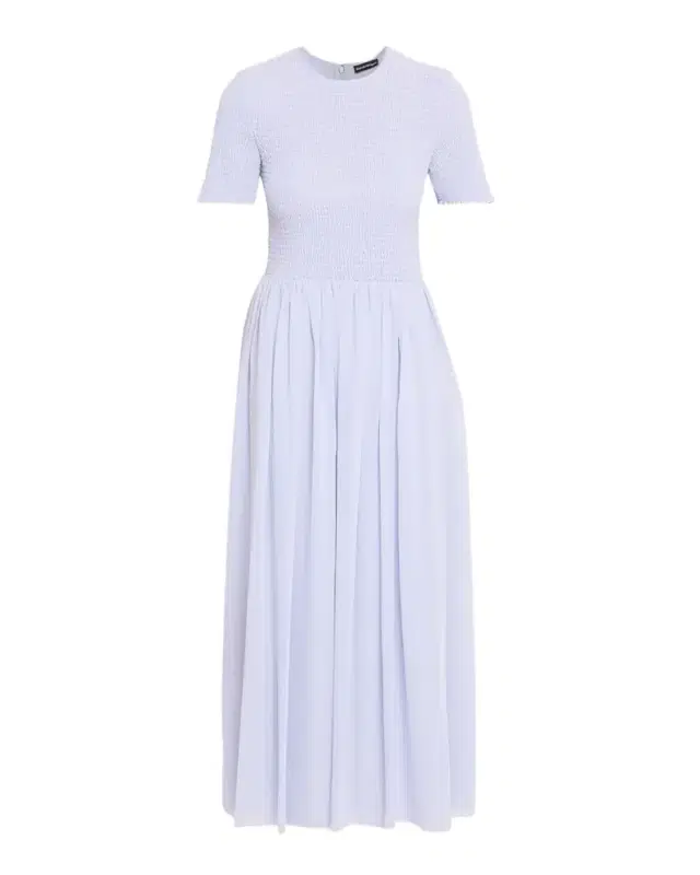 Smocked Technical Georgette Midi Dress Smocked Technical Georgette Midi Dress