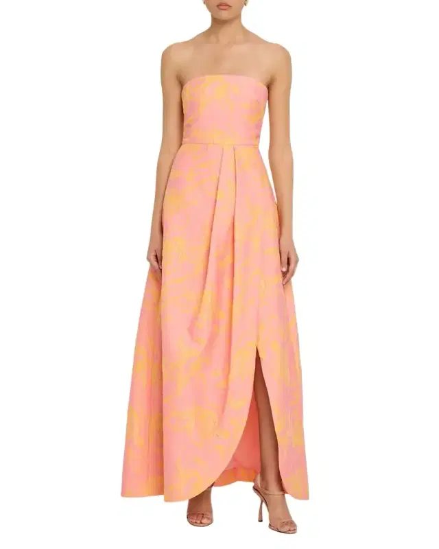 Kaia Strapless Floral Jacquard Gown Kaia Strapless Floral Jacquard Gown