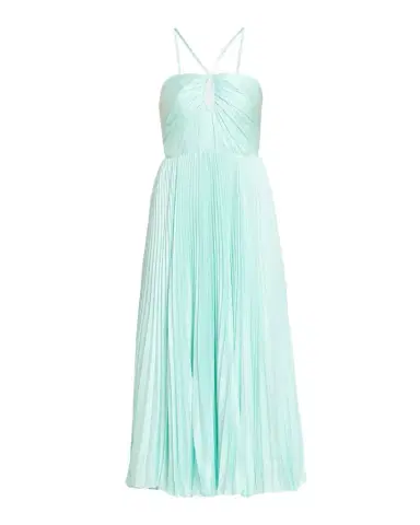 As It May Liv Pleated Satin Halter Midi Dress | Thumbnail 1 As It May Liv Pleated Satin Halter Midi Dress | Thumbnail 1