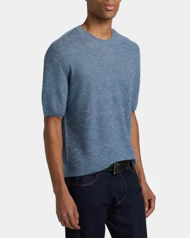 Giorgio Armani Men's Cashmere, Hemp and Silk Short-Sleeve Sweater | Thumbnail 6 Giorgio Armani Men's Cashmere, Hemp and Silk Short-Sleeve Sweater | Thumbnail 6