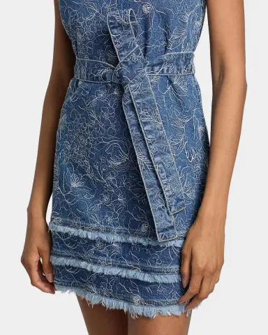 Cinq à Sept Mindie Garden Doodle Denim Mini Dress | Thumbnail 5 Cinq à Sept Mindie Garden Doodle Denim Mini Dress | Thumbnail 5