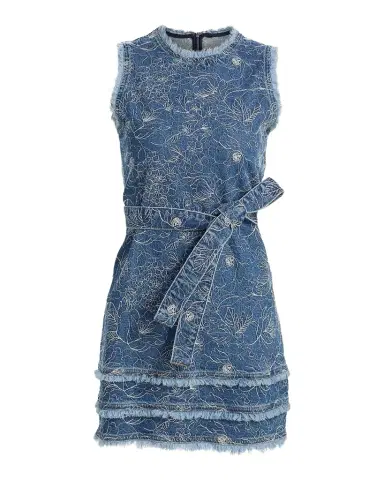 Cinq à Sept Mindie Garden Doodle Denim Mini Dress | Thumbnail 1 Cinq à Sept Mindie Garden Doodle Denim Mini Dress | Thumbnail 1