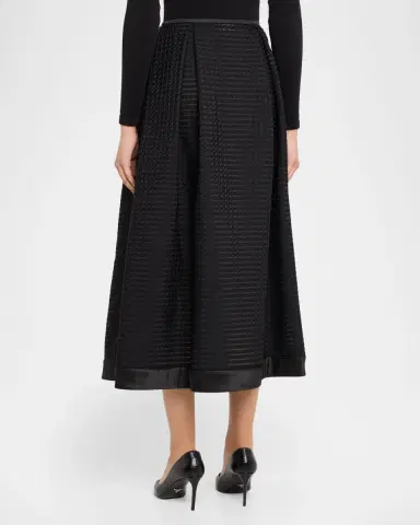 Emporio Armani Pleated Gingham Jacquard Midi Skirt | Thumbnail 3 Emporio Armani Pleated Gingham Jacquard Midi Skirt | Thumbnail 3