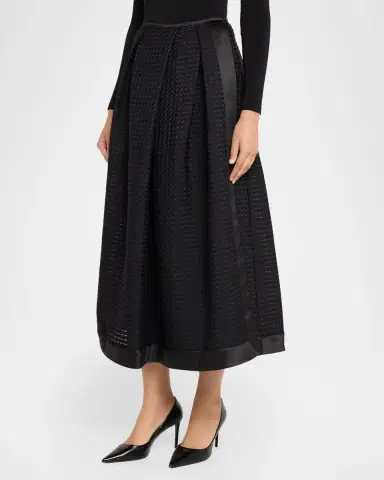 Emporio Armani Pleated Gingham Jacquard Midi Skirt | Thumbnail 4 Emporio Armani Pleated Gingham Jacquard Midi Skirt | Thumbnail 4