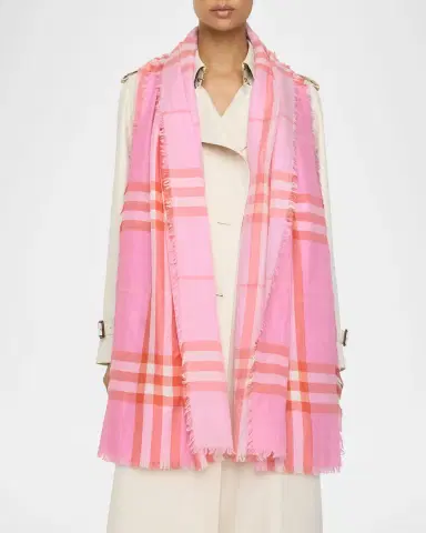 Burberry Reversible Check Wool Silk Scarf | Thumbnail 2 Burberry Reversible Check Wool Silk Scarf | Thumbnail 2