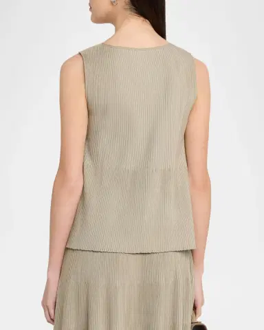 Emporio Armani Sleeveless Crewneck Rib Knit Top | Thumbnail 3 Emporio Armani Sleeveless Crewneck Rib Knit Top | Thumbnail 3