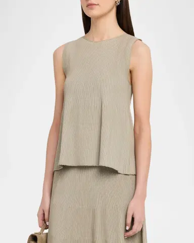 Emporio Armani Sleeveless Crewneck Rib Knit Top | Thumbnail 4 Emporio Armani Sleeveless Crewneck Rib Knit Top | Thumbnail 4
