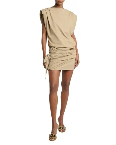 Isabel Marant Marielle Strong-Shoulder Wrap Mini Dress | Thumbnail 1 Isabel Marant Marielle Strong-Shoulder Wrap Mini Dress | Thumbnail 1