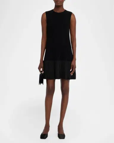 Emporio Armani Rib Knit Flounce-Hem Mini Dress | Thumbnail 2 Emporio Armani Rib Knit Flounce-Hem Mini Dress | Thumbnail 2
