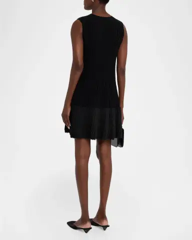 Emporio Armani Rib Knit Flounce-Hem Mini Dress | Thumbnail 3 Emporio Armani Rib Knit Flounce-Hem Mini Dress | Thumbnail 3