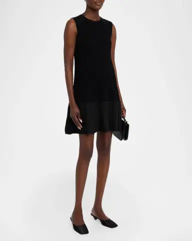Emporio Armani Rib Knit Flounce-Hem Mini Dress | Thumbnail 4 Emporio Armani Rib Knit Flounce-Hem Mini Dress | Thumbnail 4