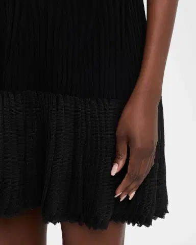 Emporio Armani Rib Knit Flounce-Hem Mini Dress | Thumbnail 5 Emporio Armani Rib Knit Flounce-Hem Mini Dress | Thumbnail 5