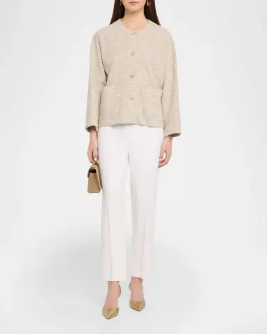 Emporio Armani Button-Down Boucle Jacquard Jersey Jacket | Thumbnail 2 Emporio Armani Button-Down Boucle Jacquard Jersey Jacket | Thumbnail 2