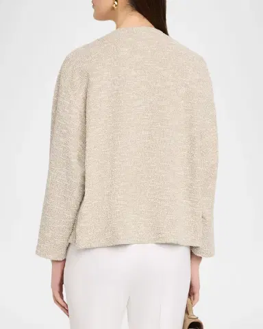 Emporio Armani Button-Down Boucle Jacquard Jersey Jacket | Thumbnail 3 Emporio Armani Button-Down Boucle Jacquard Jersey Jacket | Thumbnail 3