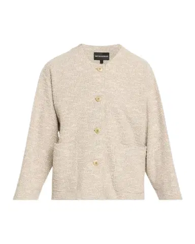 Emporio Armani Button-Down Boucle Jacquard Jersey Jacket | Thumbnail 1 Emporio Armani Button-Down Boucle Jacquard Jersey Jacket | Thumbnail 1