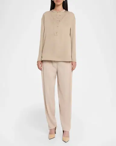 Emporio Armani Button-Down Twill Crepe Shirt | Thumbnail 2 Emporio Armani Button-Down Twill Crepe Shirt | Thumbnail 2