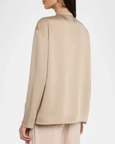 Emporio Armani Button-Down Twill Crepe Shirt | Thumbnail 3 Emporio Armani Button-Down Twill Crepe Shirt | Thumbnail 3