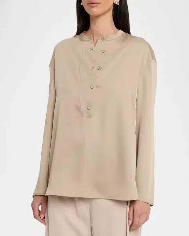 Emporio Armani Button-Down Twill Crepe Shirt | Thumbnail 4 Emporio Armani Button-Down Twill Crepe Shirt | Thumbnail 4