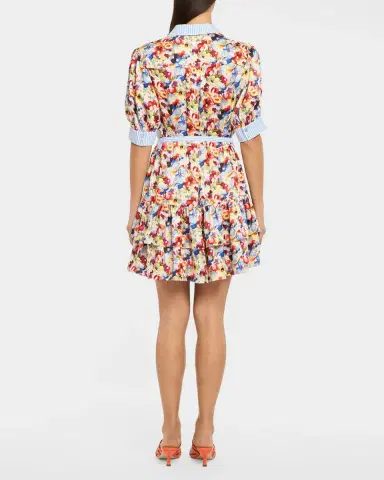 Cinq à Sept Wildflower Bunch Mini Shirtdress | Thumbnail 3 Cinq à Sept Wildflower Bunch Mini Shirtdress | Thumbnail 3