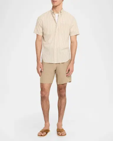 Vince Men 's Corbin Stripe Short-Sleeve Shirt | Thumbnail 2 Vince Men 's Corbin Stripe Short-Sleeve Shirt | Thumbnail 2
