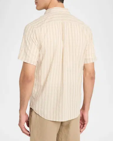 Vince Men 's Corbin Stripe Short-Sleeve Shirt | Thumbnail 3 Vince Men 's Corbin Stripe Short-Sleeve Shirt | Thumbnail 3