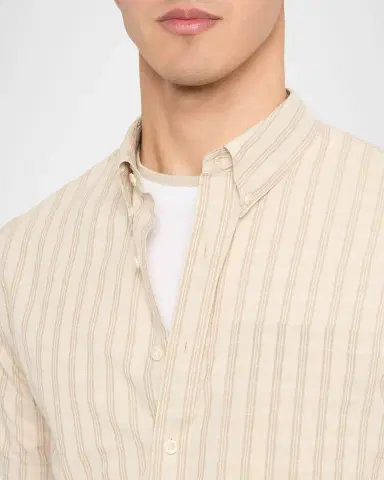 Vince Men 's Corbin Stripe Short-Sleeve Shirt | Thumbnail 5 Vince Men 's Corbin Stripe Short-Sleeve Shirt | Thumbnail 5