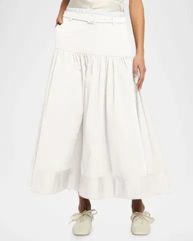 Cinq à Sept Peri Belted Tiered Midi Skirt | Thumbnail 3 Cinq à Sept Peri Belted Tiered Midi Skirt | Thumbnail 3