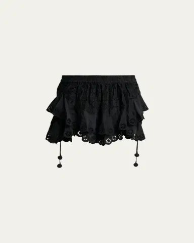 Isabel Marant Neis Eyelet Ruffle Pull-On Shorts | Thumbnail 5 Isabel Marant Neis Eyelet Ruffle Pull-On Shorts | Thumbnail 5